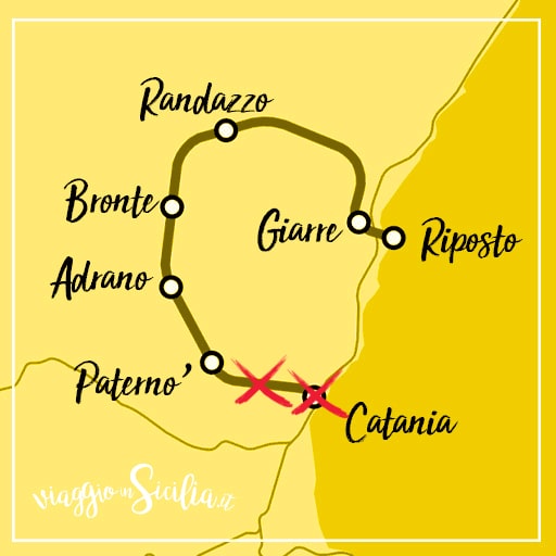Percorso della Ferrovia Circumetnea - Aggiornamento Giugno 2024